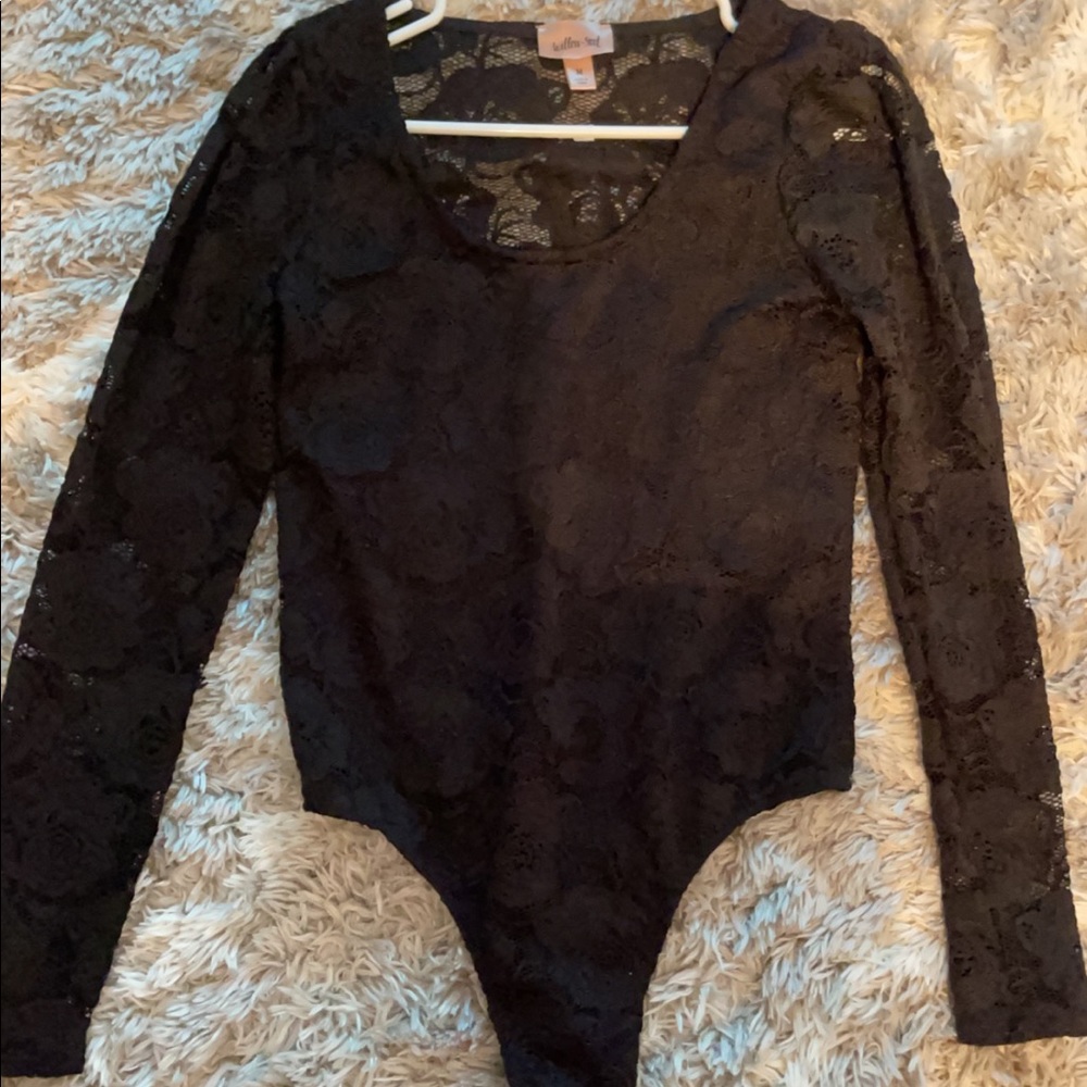 Willow and root brant “romper” shirt, sleeve and back see through but front isnt